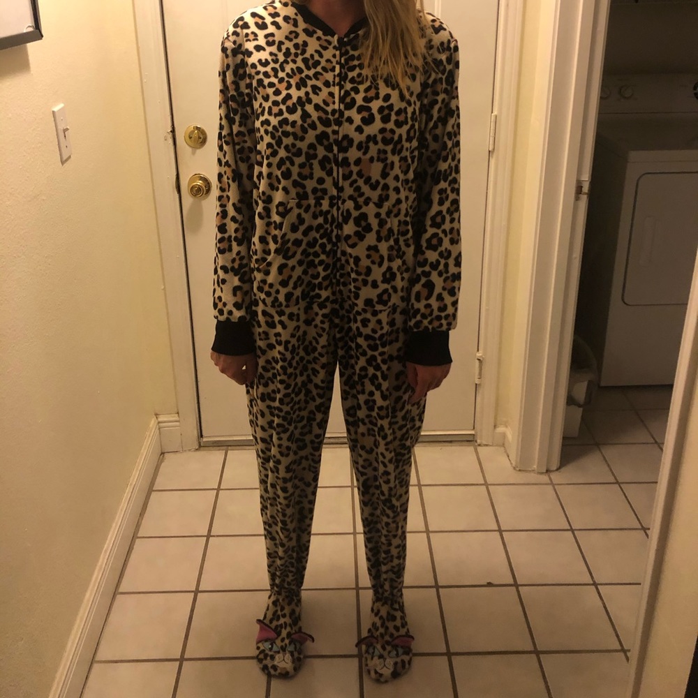 Leopard Print Onesie Footies Pajamas